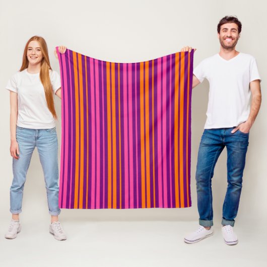 Lila Rosa Orange Vertikale Streifen Design Fleecedecke (Beispiel)