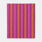 Lila Rosa Orange Vertikale Streifen Design Fleecedecke (Vorderseite)