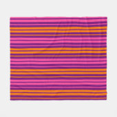 Lila Rosa Orange Vertikale Streifen Design Fleecedecke (Vorderseite (Horizontal))