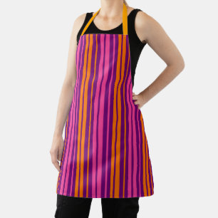 Lila Rosa Orange Vertikale Streifen Design Schürze