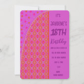 Lila rosa orangefarbene Diamantdosen Einladung (Vorderseite)