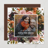 Lila, rosa, orangefarbenes Foto Fall Save The Date (Vorne/Hinten)