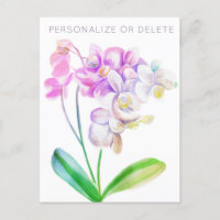 Lila Rosa Orchidee Wasserfarben Personalisiert