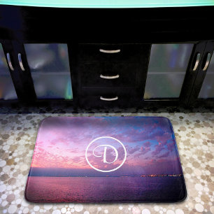 Lila-rosa-Ozeanunterdecke Foto Badematte