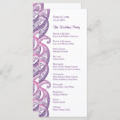 Lila & rosa Paisley Indian Wedding Rackcard Programm (Vorne/Hinten)
