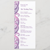 Lila & rosa Paisley Indian Wedding Rackcard Programm (Vorderseite)