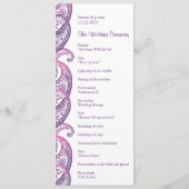 Lila & rosa Paisley Traditionelle indische Hochzei Programm (Rückseite)