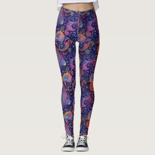 Lila Rosa Paisleys Leggings