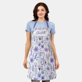 Lila Rosa Pastell Wildblume Schürze (Getragen)