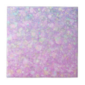 Lila rosa Pastellfarben Imitate Glitzer Solid Fliese (Vorderseite)