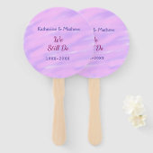 Lila rosa Pastellfarben Jubiläum der Erneuerung Fächer (Vorne und Hinten)