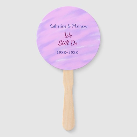 Lila rosa Pastellfarben Jubiläum der Erneuerung Fächer (Vorderseite)