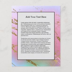 Lila rosa Pastellfarben Marmor Goldener Glitzer Flyer