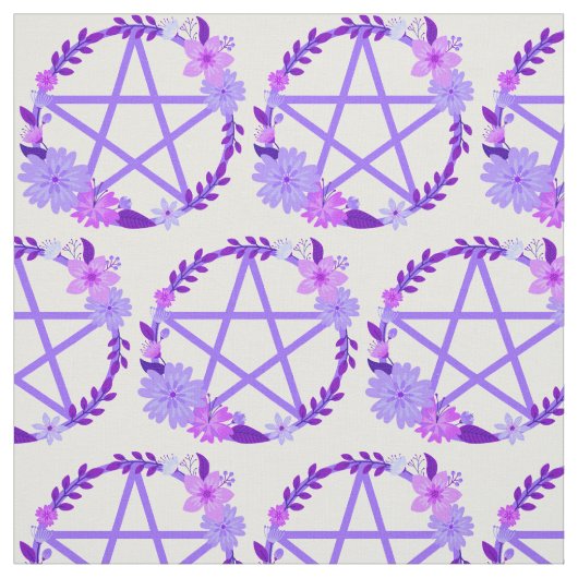 Lila, rosa Pentagramme aus der Blüte Stoff (Muster)