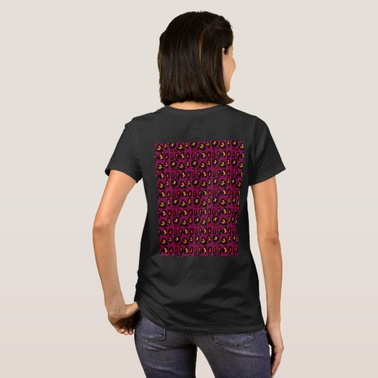 Lila rosa Pfirsichfarben T-Shirt (Schwarz voll)