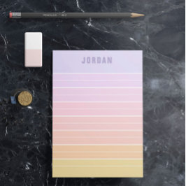 Lila rosa Pfirsichgelbe Ombre-Zeilen Name hinzufüg Post-it Klebezettel