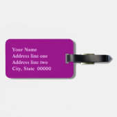 Lila, rosa, pflaumenförmiges Muster, lila Gepäckanhänger (Rückseite horizontal)