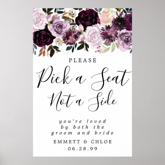 Lila rosa Pick ein Sitzplatz, kein Zeichen für ein Poster (Vorne)