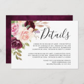 Lila Rosa Plüschrosa, botanische Blumendetails Begleitkarte (Vorne/Hinten)