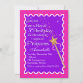 Lila, rosa Prinzessin Party Geburtstag Einladung (Vorderseite)