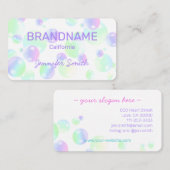 Lila Rosa Regenbogenseife Bläschen Niedlich Visitenkarte (Vorne/Hinten)