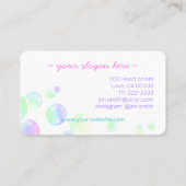 Lila Rosa Regenbogenseife Bläschen Niedlich Visitenkarte (Rückseite)