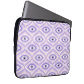 Lila rosa Retro-Mode mit Augenmuster Laptopschutzhülle (Vorne Rechts)