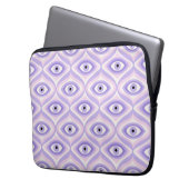 Lila rosa Retro-Mode mit Augenmuster Laptopschutzhülle (Vorderseite Links)