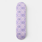 Lila rosa Retro, modern, mit Augenmuster Skateboard (Vorderseite)