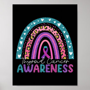 Lila rosa Ribbon-Regenbogen Schilddrüsenkrebserwar Poster