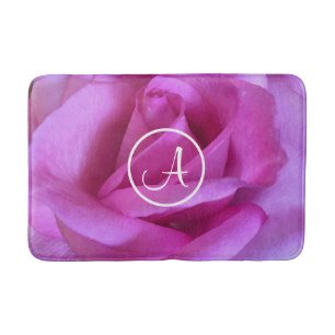 Lila rosa Rosa Foto kundenspezifisch monogramm mod Badematte