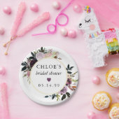 Lila Rosa Rose Brautparty Pappteller (Party)