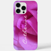 Lila Rosa Rose Foto Individuelle Name Script Moder Case-Mate iPhone Hülle (Rückseite)