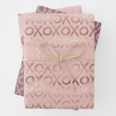 Lila Rosa Rose Gold Silber XOXO Geschenkpapier Set (Beispiel)