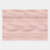 Lila Rosa Rose Gold Silber XOXO Geschenkpapier Set (Vorderseite)