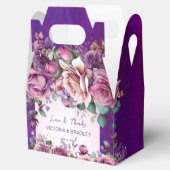 Lila rosa Rosen Elegante Hochzeit bevorzugt Gewohn Geschenkschachtel (Geöffnet)