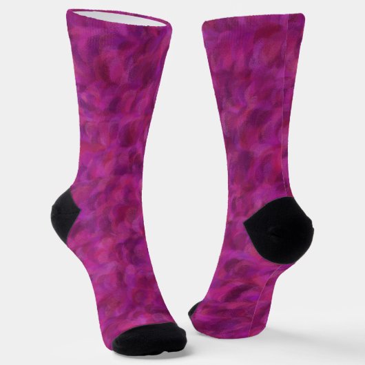 Lila Rosa Rot Abstrakt Nahtloses Muster Socken (Gewinkelt)