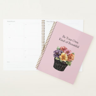 Lila Rosa Rot Gelb Orange Blumen Cupcake Planer