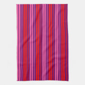 Lila Rosa Rot Vertikal Streifen Design   Geschirrtuch (Vertikal)