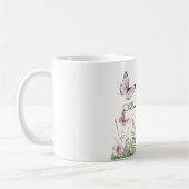 Lila Rosa Rote Blumen Schmetterlinge   Kaffeetasse (Links)