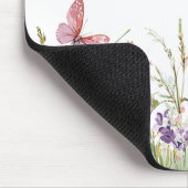 Lila Rosa Rote Blumen Schmetterlinge   Mousepad (Ecke)