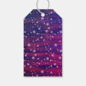 Lila Rosa Rustikales Holz Schneeflocken Weihnachts Geschenkanhänger (Rückseite)