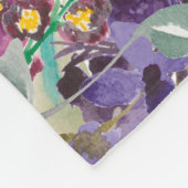 Lila Rosa-Sage Grüne Boho-Blume Fleecedecke (Ecke)
