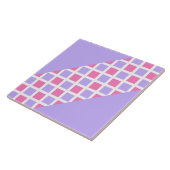 Lila Rosa Schachbrett-Diamant-Muster Fliese (Seite)