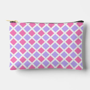 Lila Rosa Schachbrett Diamant Muster Klein Zubehörtasche