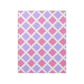 Lila Rosa Schachbrett-Diamant-Muster Notizblock (Rotiert)