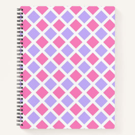 Lila Rosa Schachbrett-Diamant-Muster Notizblock