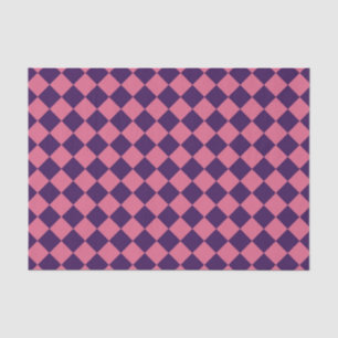 Lila Rosa Schachbrett-Diamant-Muster Seidenpapier