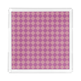 Lila Rosa Schachbrett-Diamantmuster Acryl Tablett