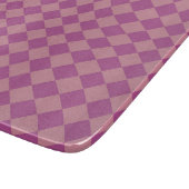Lila Rosa Schachbrett-Diamantmuster Schneidebrett (Ecke)